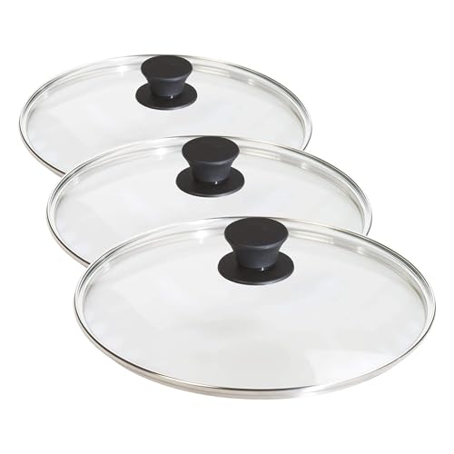 Image of Lodge Round Tempered Glass Lid - Versatile Glass Lid for 10.25 Inch Skillets,Pans,and Dutch Ovens - Dishwasher Safe and Oven Safe up to 400- 10.25 Inch,(Pack of 3)