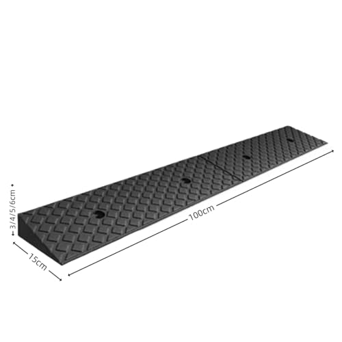 Rampa de umbral de caucho resistente 100x15x5 cm miniatura 2