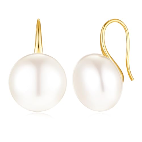 Pearl Earrings for Women Minimalist Pearl Drop Earrings Elegant Gold Leverback Dangle Earrings Wedding jewelry Bridesmaid Gifts