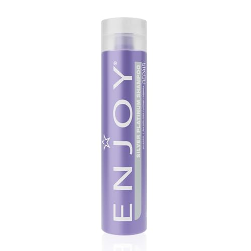Enjoy Silver Platinum Shampoo, Sulfate-Free Purple Shampoo, Neutralizes Brassy Tones and Maintains Cool Vibrancy for Blonde, Silver, and Gray Hair, pH 4.0-5.0, 10.1 Fl Oz