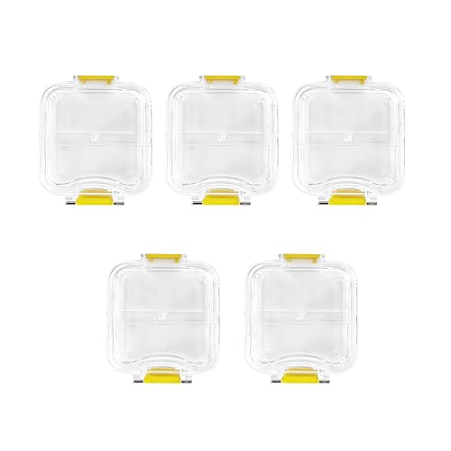 Image of Dental Pillow Crown Box, 5Pcs Transparent Membrane Film Showcase Tooth Boxes Dental Crown and Bridge Box with Latch Denture Storage Boxes