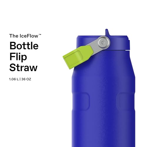 Image of Stanley Flip Straw 2.0 Stainless Steel Water Bottle with Straw 1.06L - 15 Hours Cold - 3 Days Ice Cream - Stainless Steel - BPA Free - Leak Proof - Dishwasher Safe - Cobalt Chartreuse