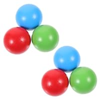 Gatuida Wooden Boys and Girls Bocce Ball Set 6pcs (2 Red 2 Blue 2 Green, 4.5cm) Portable Backyard Bocce Toys for Outdoor Grass Play