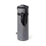 ALMALUX Tukam Funda Nevera Térmica para Botellas de hasta 1,5 Litros de Poliéster RPET Reciclado, Aislamiento de Aluminio y Bandolera Ajustable para Excursiones y Playa Gris