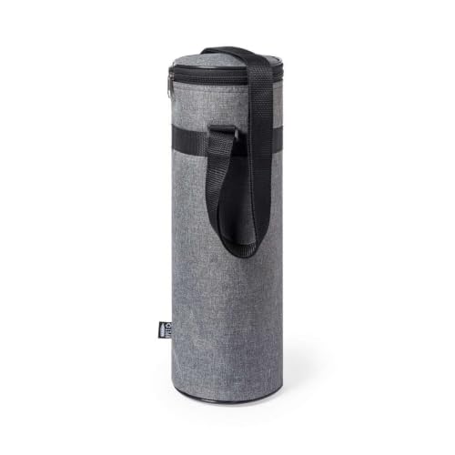 ALMALUX Tukam Funda Nevera Térmica para Botellas de hasta 1,5 Litros de Poliéster RPET Reciclado, Aislamiento de Aluminio y Bandolera Ajustable para Excursiones y Playa Gris