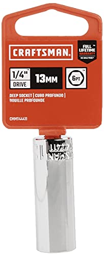 Image of CRAFTSMAN Deep Socket, Metric, 1 /4-Inch Drive, 13mm, 6-Point (CMMT44411)