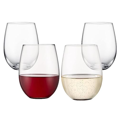 Image of Forestamart 4pcs, Stemless Wine Glasses for Red Or White Wine, 350ml Great for Drinking Wine ||Whiskey Or Juice|| Versatile Glass Cups /Glassware Sets /Glass Tumblers