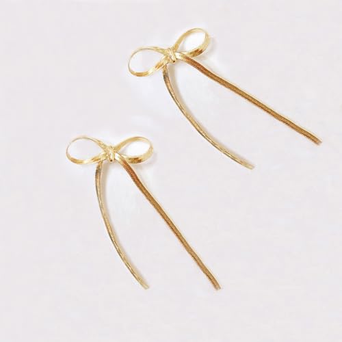 Bow Drop Dangle Earrings for Women, Long Tassel Chain Earrings Wedding Statement Earrings4