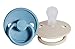 ButtonMe Baby Pacifier â€“ Hospital-Grade Soft Silicone Infant Paci Without BPA, PVC, or Phthalates | 2 Pack (0-6 Months, Teal Blue/Beige)