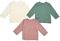 KIDS STYLE Baby Mädchen Wickelshirts Baumwolle Flügelhemden Wickelhemd, Bekleidungsgröße: 68, Farbe: Set 6 3er Pack Ecru Grün Rosa