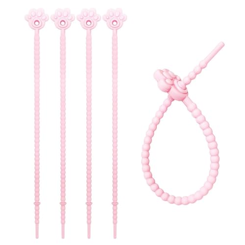 Bridas de silicona resistentes y versátiles, 5 unidades, portátiles, reutilizables, con color elegante para artículos del hogar