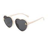 WZWLKJ Heart Shaped Bee Cute Fashion Sunglasses for kids UV 400 Protection Outdoor Beach Holiday