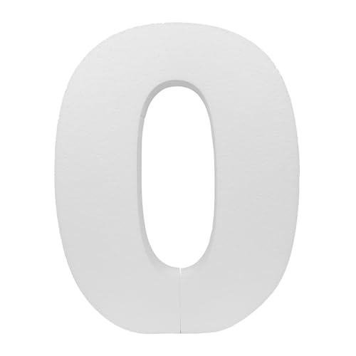 DecoPorex - Numéro 0 de 40 cm en polystyrène pour décoration d’anniversaire, fête ou événement (0)