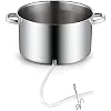 Cook N Home Basics 11 Quart Stainless Steel Steam Juicer with Lid, Steamer for Cooking with Food Basket, Suitable for Fruit & Vegetable Juice Extraction, Loop Handles, 2 Hose, Clamp