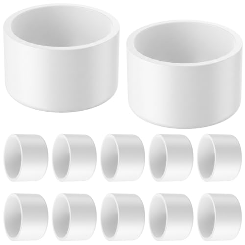 Image of 10 Packs 2-1 /2 Inch PVC Pipe End Cap, Fits 2.87 inch Od Schedule 40 Furniture Grade, Heavy Duty Slip-on Caps for DIY Furniture, Garden Shelf, White