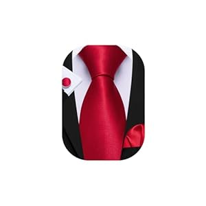 Barry.Wang Men Ties Formal Necktie Set Handkerchief Cufflinks Solid Colors