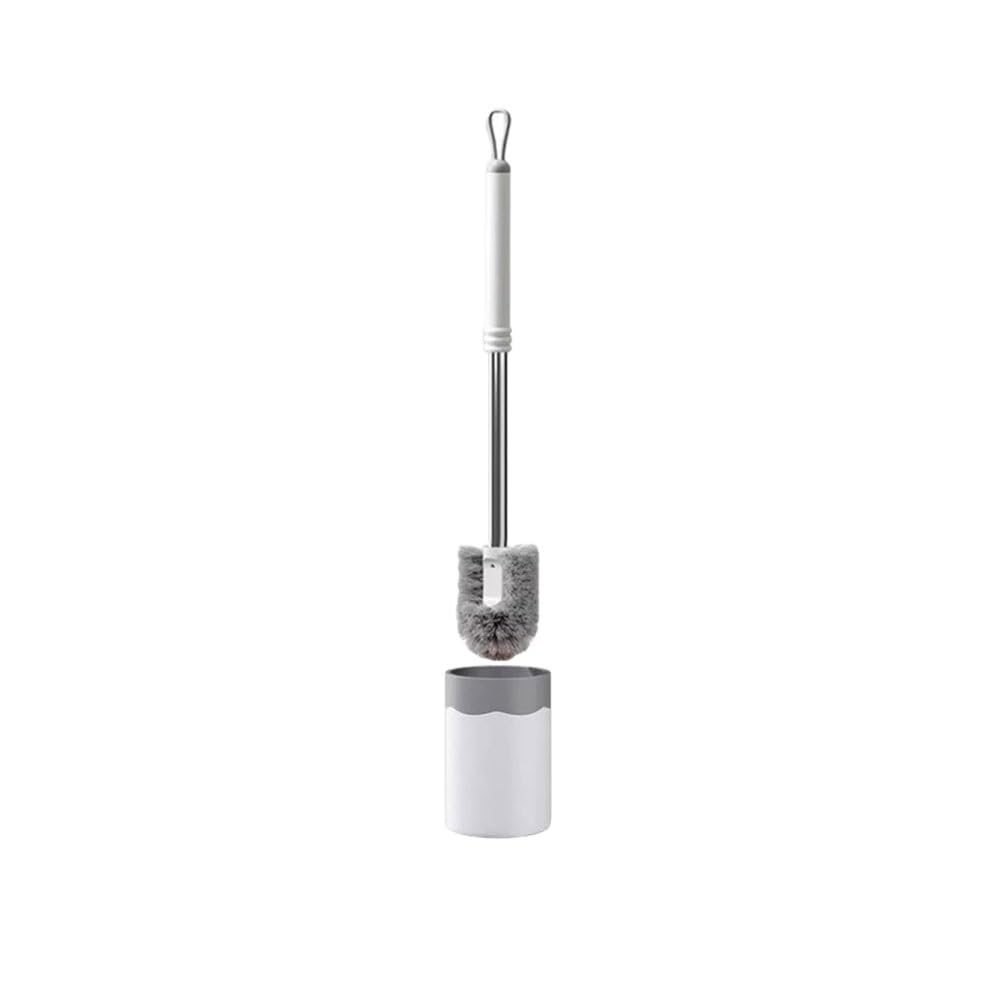 Toilet Bowl Brush Removable Stainless Steel Handle Round Plastic Toilet Brush Wall or Floor Mounted