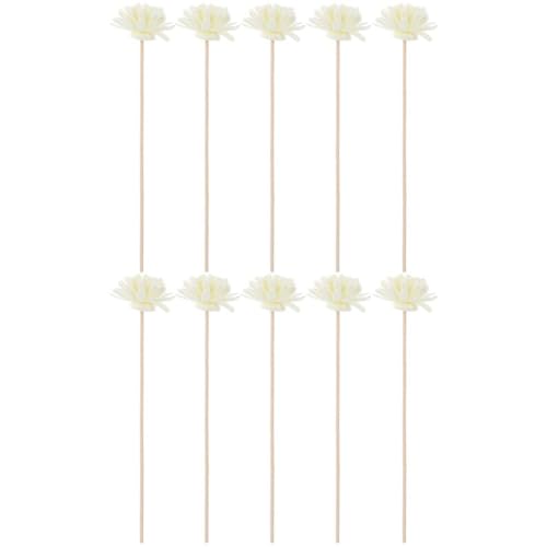 OHPHCALL Palitos Difusores de Varillas Aromáticas con Flores de PE, 10 Unidades, Varillas de Ratán Natural Ecológicas para Difusor de Perfume, Accesorios para Aromaterapia en Hogar