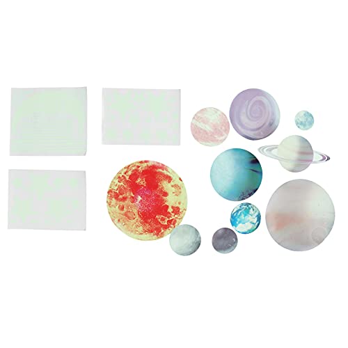 Vinilos decorativos luna y estrellas luminosas para pared miniatura 3