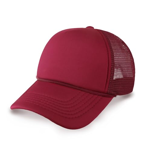 Image of CHOK.LIDS Classic Foam Trucker Hat Summer Mesh Rope Cap Solid Two Toned Blank Hat Mens Womens Adjustable Strap Light Weight