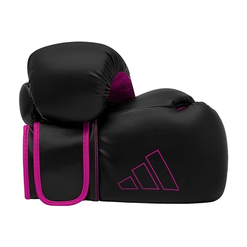 adidas Boxing Gloves - Hybrid 80 - for Boxing, Kickboxing, MMA, Bag, Training & Fitness - Boxing Gloves for Men & Women - Weight (12 oz, Black/Shock Pink)