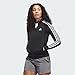 adidas Women's Plus Size Essentials Warm-Up Slim 3-Stripes Track Top, Black, 2X