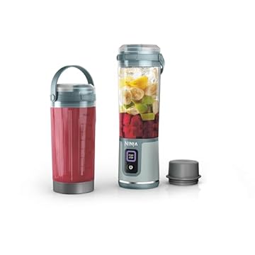 Ninja Liquidificador e acessórios portáteis Blast, sem fio, recipiente de 510 g, liquidificador pessoal para shakes e vitaminas, tampa à prova de vazamento e bico de gole, cabo USB-C, peças seguras