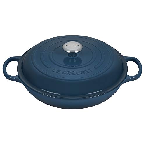 Le Creuset Faitout Signature en Fonte Émaillée, Rond, 30cm, 3,2 L, 5,555 kg, Deep Teal,...