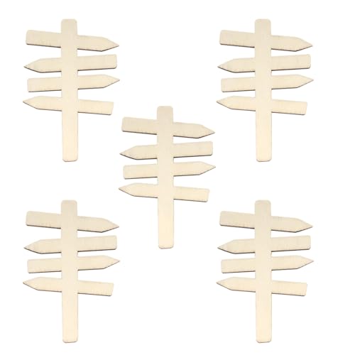 KQDRAVINE Segnaletica in miniatura in legno 5 pezzi, 7x5 cm Segnaletica fai da te Accessori per gnomi per giardini in miniatura Case delle bambole Case dei nani