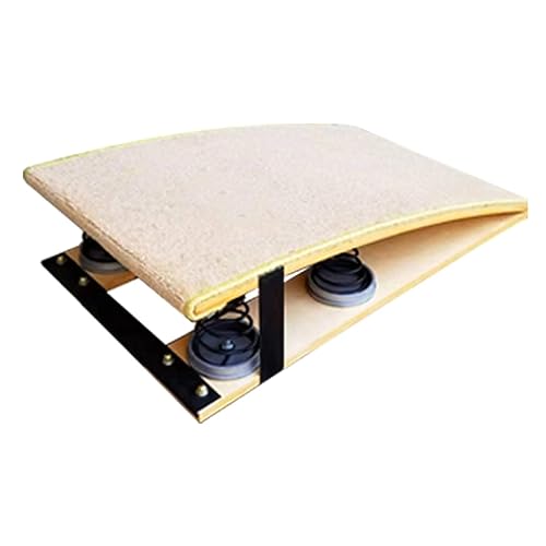 ZARBAILRE Gymnastics Springboard, Beige Padded Carpet Little Gymnast Mini Trampoline, Junior Vault Gymnastics Equipment Spring Board for Kids, Load 65kg / 140lbs
