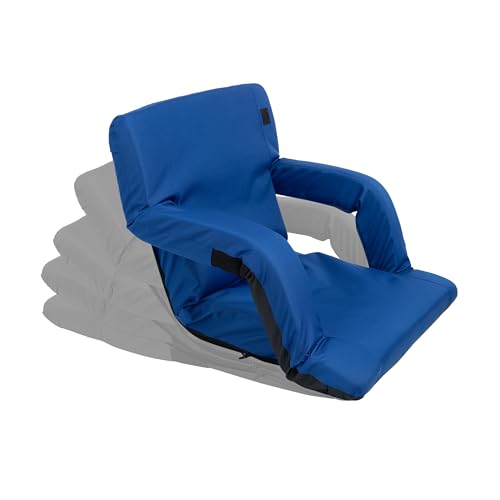 Image of Picnic TIME NCAA Georgia Tech Yellow Jackets Ventura Stadium Seat for Bleachers with Back Support, Reclining Padded Bleacher Chair, Has 6 Positions & Armrests, Wide Seat with Straps, (Navy Blue)
