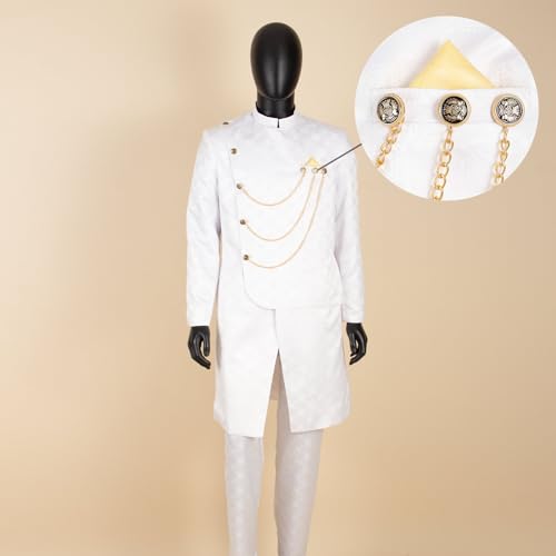 African Suits for Men Dashiki Jackets and Pants 2 Piece Set African Clothes with Kerchief Groom for Wedding4