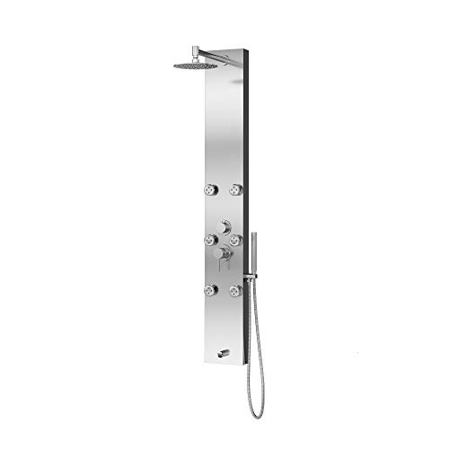 Pulse Showerspas 1042-Ssb-1.8Gpm Monterey Showerspa Panel With 8" Rain Showerhead, 6 Body Spray Jets, Hand Shower And Tub Spout, Brushed Stainless Steel With Brushed Nickel Fixtures, 1.8 Gpm #TOP16