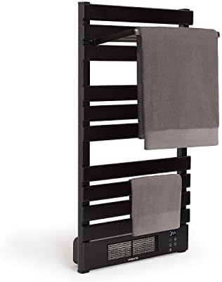 CREATE/WARMTOWEL PRO + ESTANTE/Toallero eléctrico con calefactor y WiFi con estante 3 barras y gancho negro / 101x13x55cm /1500W, 2 potencias, estanci...