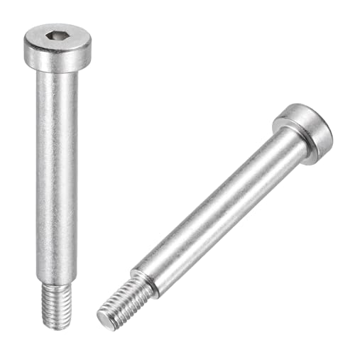 QUARKZMAN 2Pz 304 Acciaio Inossidabile Bullone Spalla 8mm Diametro 50mm Lunghezza Filettatura M6x1 Bulloni Spalla Con Testa Esagonale Per Macchinari Idraulici Per Stampaggio