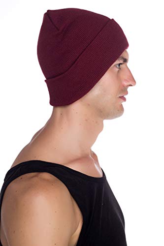 Image of Top Level Beanie Men Women - Unisex Cuffed Plain Skull Knit Hat Cap