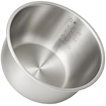 Rice Cooker Stainless Steel Inner Pot,Compatible For ZOJIRUSHI B362 B366 B257 B259 Pot Liner Accessories 316 Stainless Steel Zero Coating Replace inner potB259 stainless steel