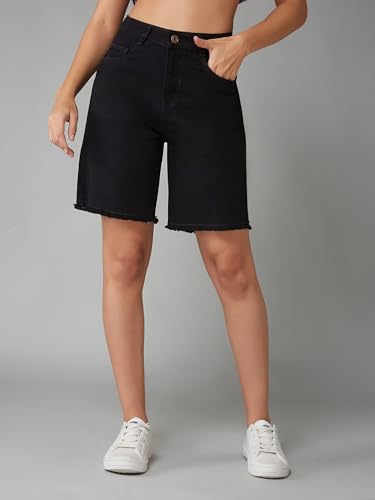 Image of Dolce Crudo Women's Regular High Rise Stretchable Denim Shorts