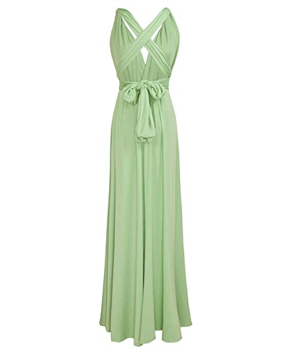Image of Sexyshine Women's Backless Gown Dress Convertible Multi-Way Wrap Halter Cocktail Dress Bandage Bridesmaid Long Dresses
