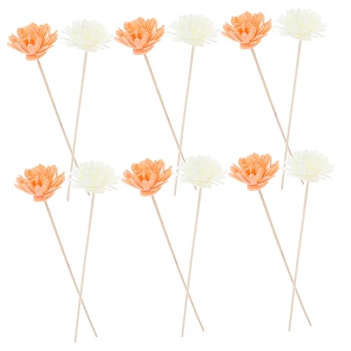 ORFOFE Rattan Flower Fragrance Sticks 12pcs Diffuser Sticks Refill Essential Oil Diffuser Rods