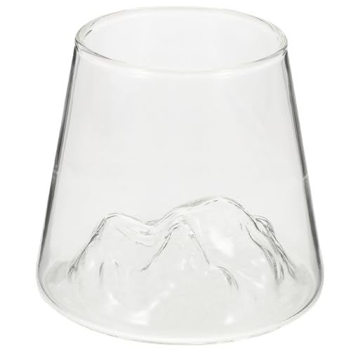 FUNOMOCYA 富士山モチーフのガラス水杯 飲料用カップ ジュースや 対応 素材使用 シンプルなヴィンテージ風デザイン 家用多目的容器