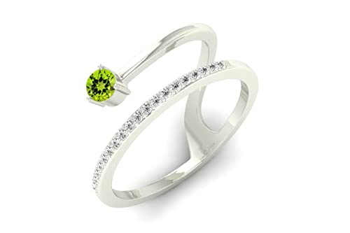 Mirahi By Chordia Jewels Dainty Women Ring, Genuine Peridot Stacking Ring, 14K Yellow Gold Wedding Anniversary Ring For Her #TOP9