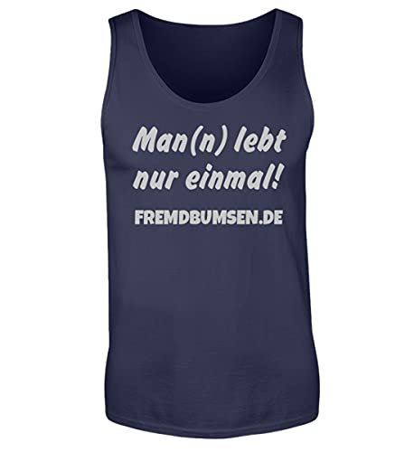 Camiseta de tirantes para hombre azul oscuro XL con estampado casual