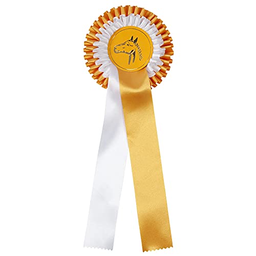 Pfiff Turnierschleife -Medium- 2-fach Rosette, gelb