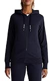Sweat Cardigan aus Biobaumwollmix mit Stretchkomfort, nachhaltig, Kapuze mit Durchzugsbändchen, Reißverschluss in der vorderen Mitte, lockerer Schnitt, zwei seitliche Einschubtaschen