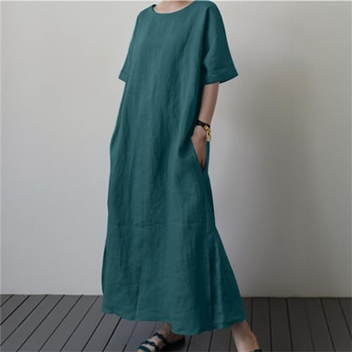 Robe d'été longue en coton et lin premium coupe fluide ample