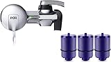 PUR Faucet Mount Water Filtration System with 4 Filters, Chrome Horizontal