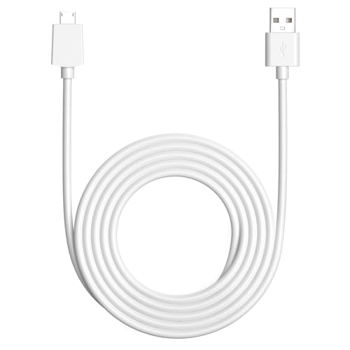 TUSITA 10 ft USB-A to Micro USB Power Cable Compatible Ring Indoor Cam (2nd Gen) - White