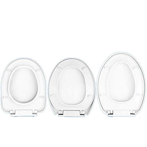 Asiento de inodoro universal grueso, silencioso, montaje superior, fácil de limpiar, para inodoro en forma de U/V/O, blanco, con 40 ~ 44 cm x 34 ~ 35 cm, Wit-40 ~ 44 cm x 34 ~ 35 cm (40 ~ 44 cm x 34 ~