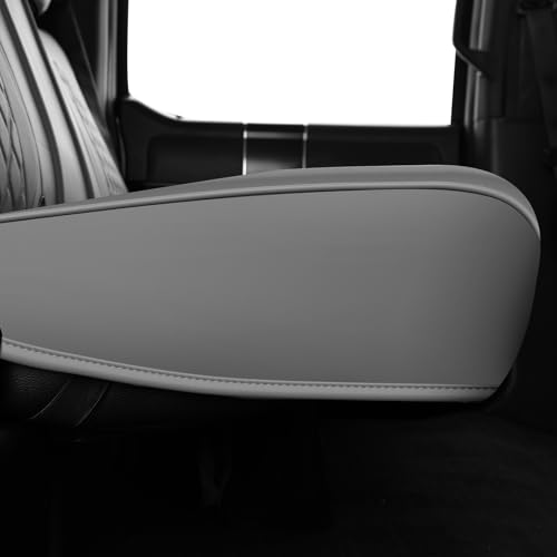 Huidasource Fit for Gray Chevy Silverado/GMC Sierra Rear Seat Covers, Thickened Split Nappa Leather Truck Back Seat Cover 2007-2013&2019-2025 1500, 2020-2025 2500HD 3500HD Crew Cab WT LS LT by Huidasource - Image 5